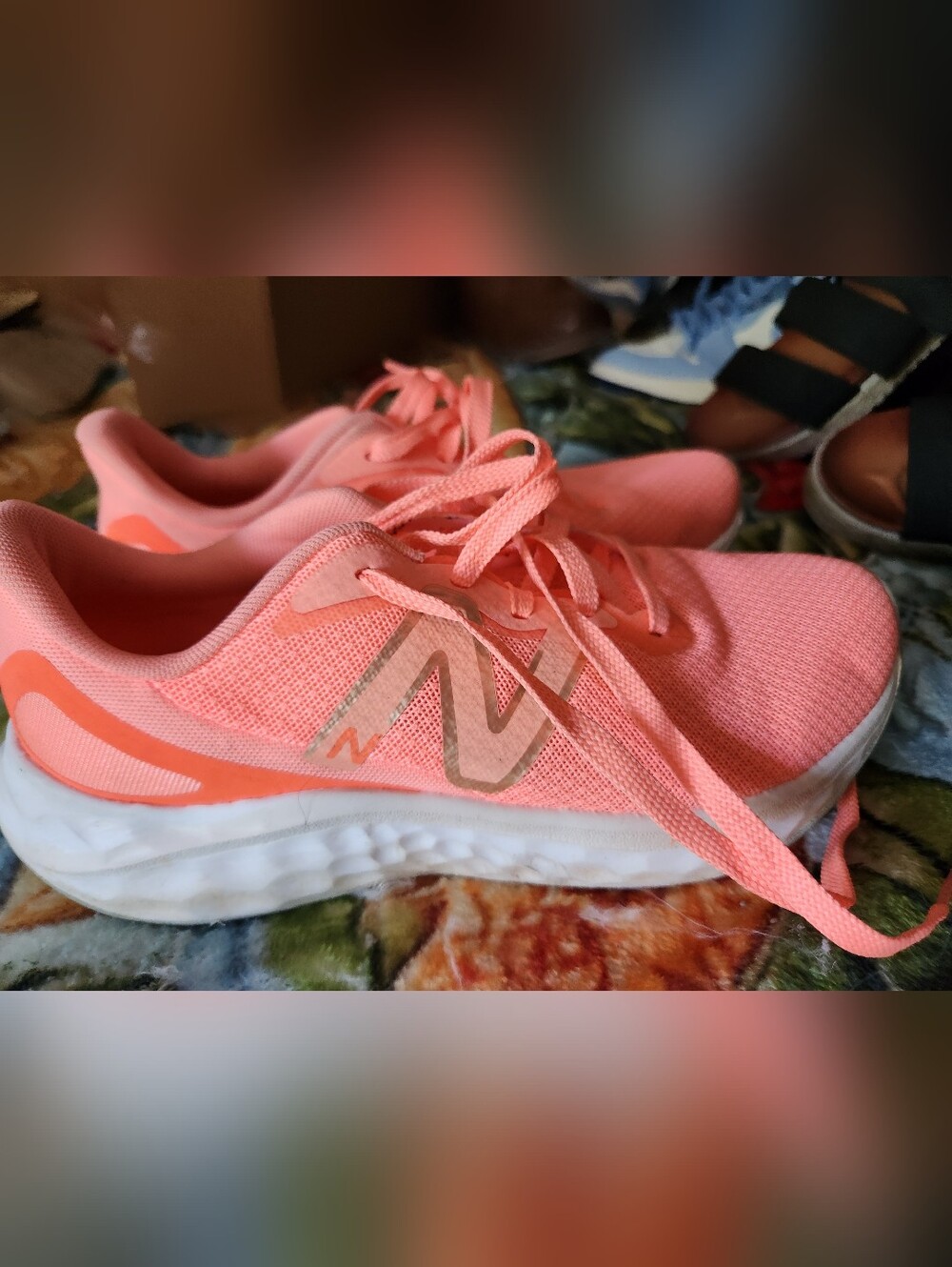 New Balance Coral Pink Mesh Running Sneakers
